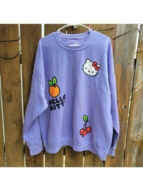 Hello Kitty Oversized Sweater Purple Lilac One Size